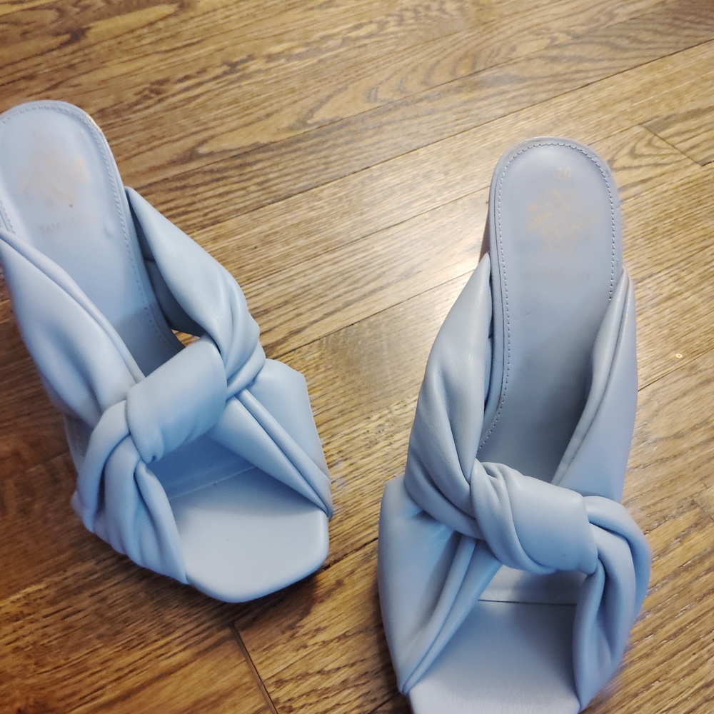 Elegant Blue Women's Knotted Slip-On Shoes